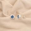 Rare London Blue Topaz  925 Sterling Silver Jewelry Zircon Stud Earrings 0.41" CZE-8-7