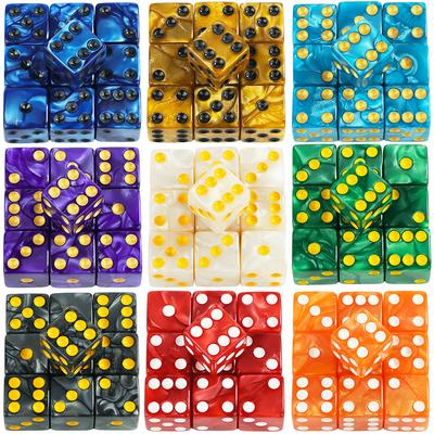 Marmor D6 Spiel Würfel 10PCs Platz Ecke 16MM Mathematik Unterhaltung Acryl Glücksspiel Werkzeug Würfel