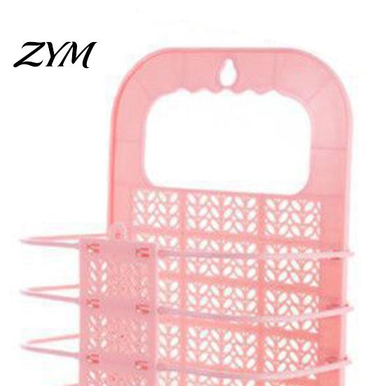 Foldable Hanging Hamper Laundry Basket, Breathable Hollow Design, Wall Mounted Portable Dirty Clothes Bag Space Saving Organizer, for Bathroom