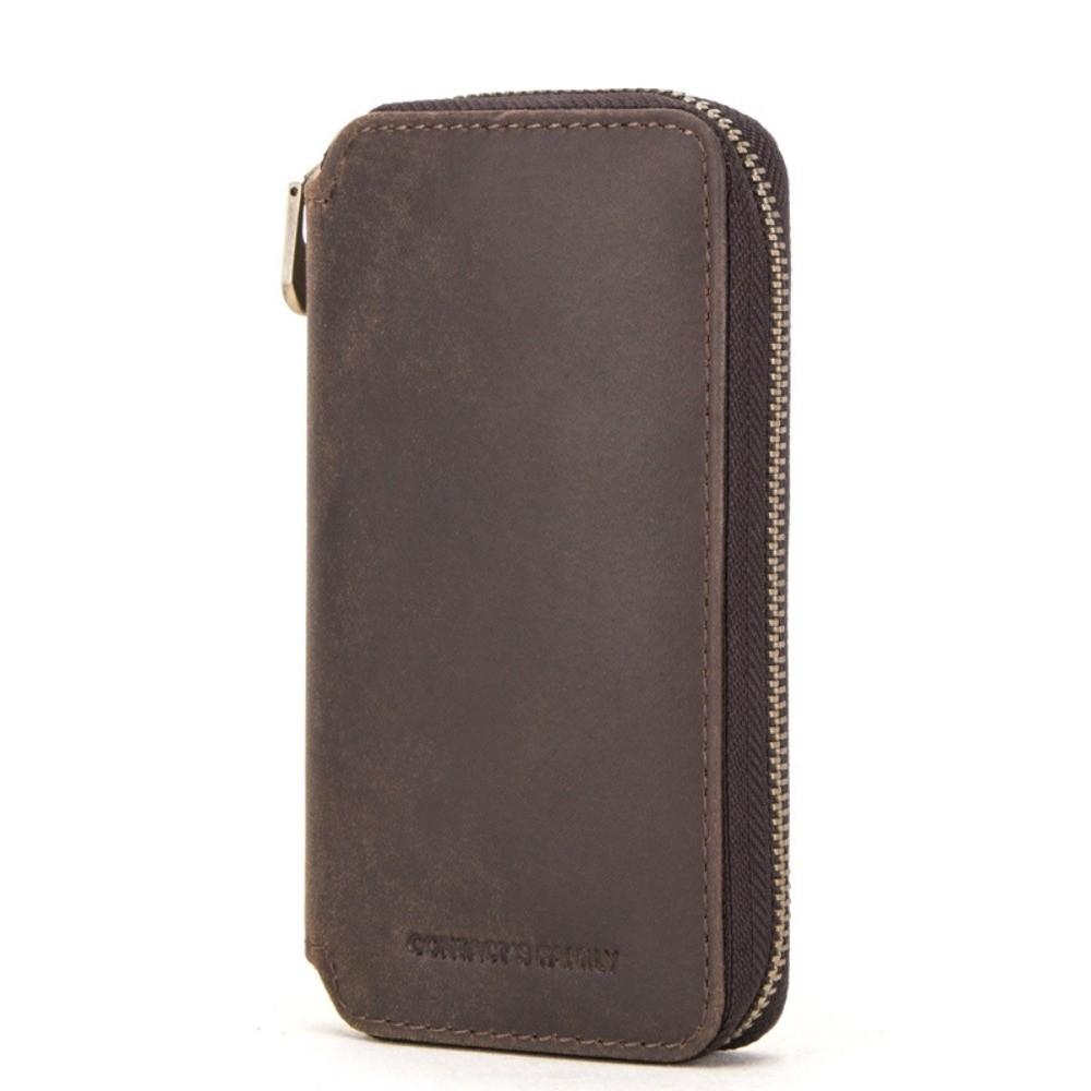 Portable Genuine Leather Watch Pouch with Zipper Luxury Watch Storage Case 2 Slots Premium Vintage Watch Organizer Bag кофейный
