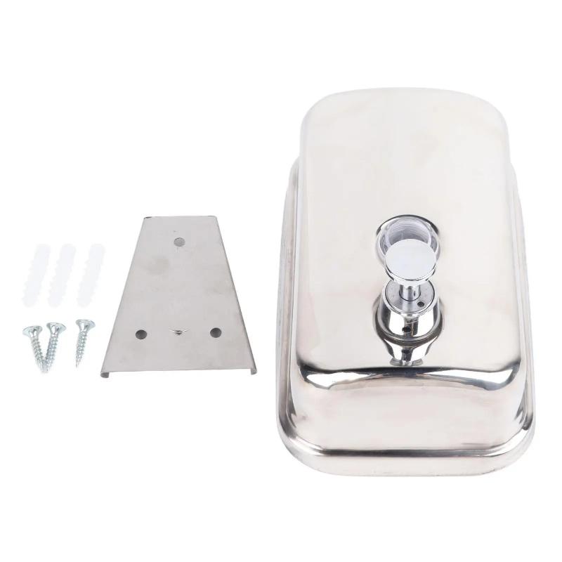 500ml Shampoo Box Shower Gel Container Wall Mount Soap Dispenser Stainless Steel Soap Holder for Bathroom Kitchen