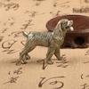 Figurki z mosiądzu Golden Retriever Uśmiechnięte Anioły Słodkie Duże Psy Dekoracja na Biurko Ręcznie Rzeźbione Wyraźne Wzory Ozdoby Kolekcjonerskie
