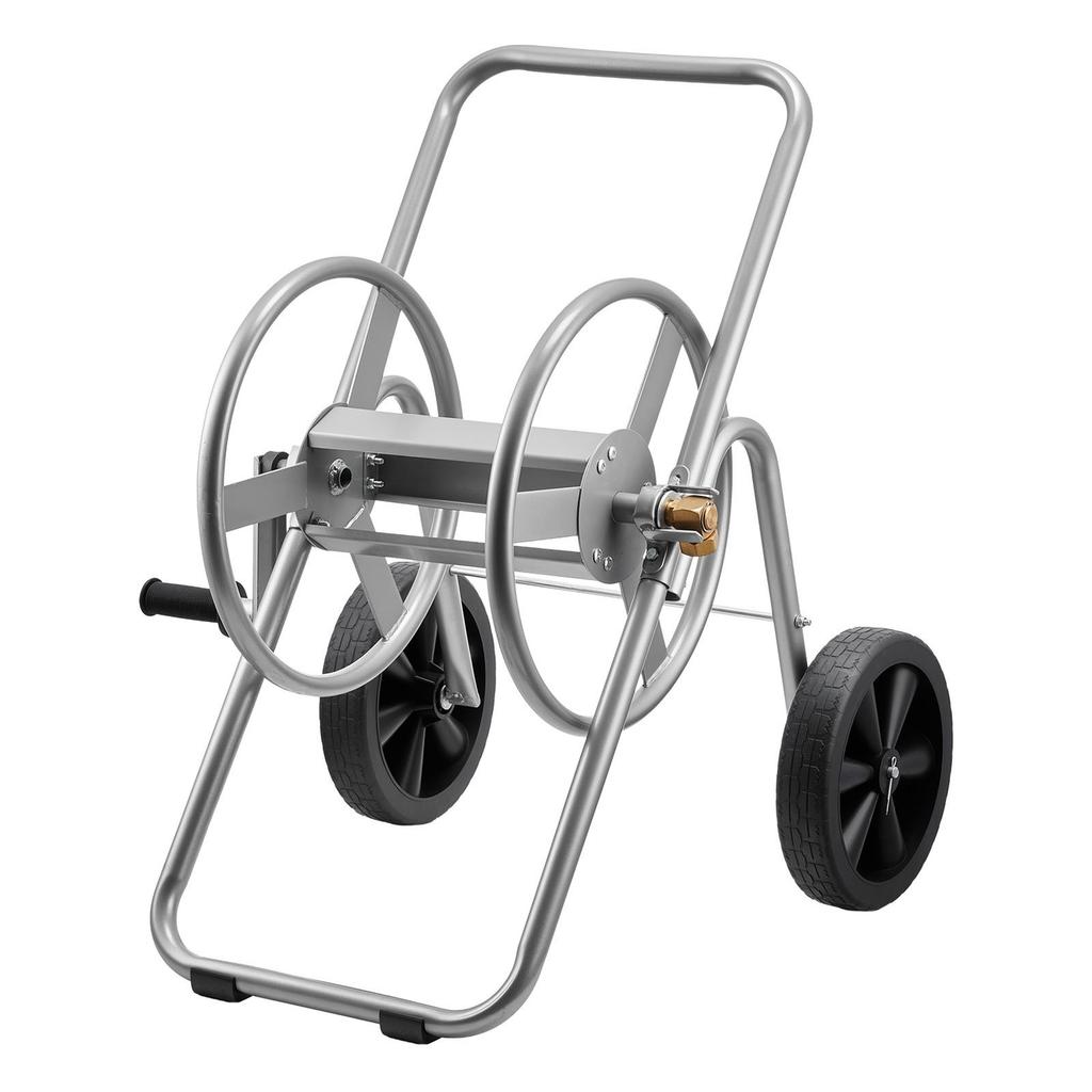 Wasserschlauch-Aufrollerwagen, 6096/9144 cm Hochdruck-Gartenschlauchwagen, Schlauchaufrollerwagen mit zwei Rädern, Griff & Robuster Netz-Aufbewahrungskorb, Tragbar