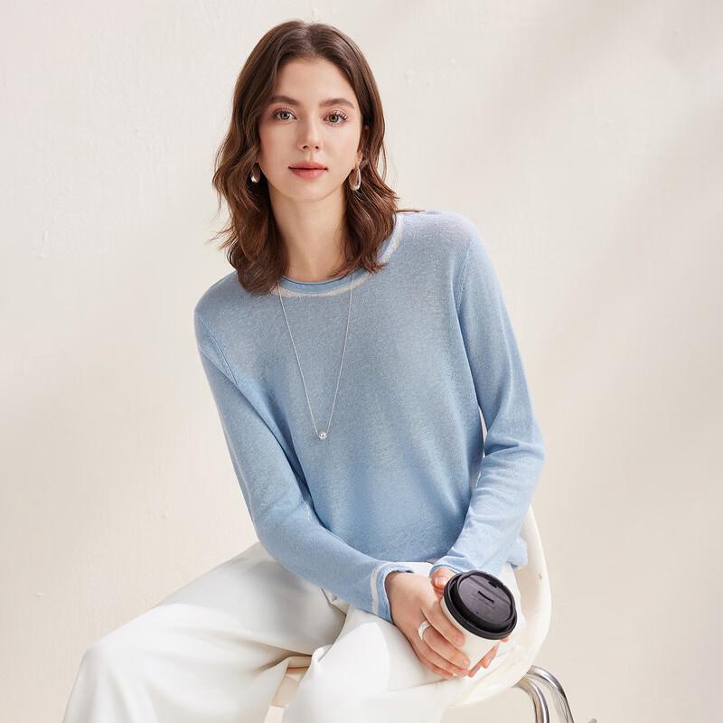 Zhaojun Women's Linen Blend Long-Sleeve Knit Top
