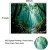 Forest Green Natural Pattern Tapestry Wall Decoration, Misty Forest Sunlight Mural Tapestry Bedroom Aesthetics