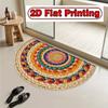 1Pcs Imitation Woven Semi Circle Welcome Doormat Non-Slip for Outdoor Patio Porch Kitchen Bathroom Entryway Floor Mat