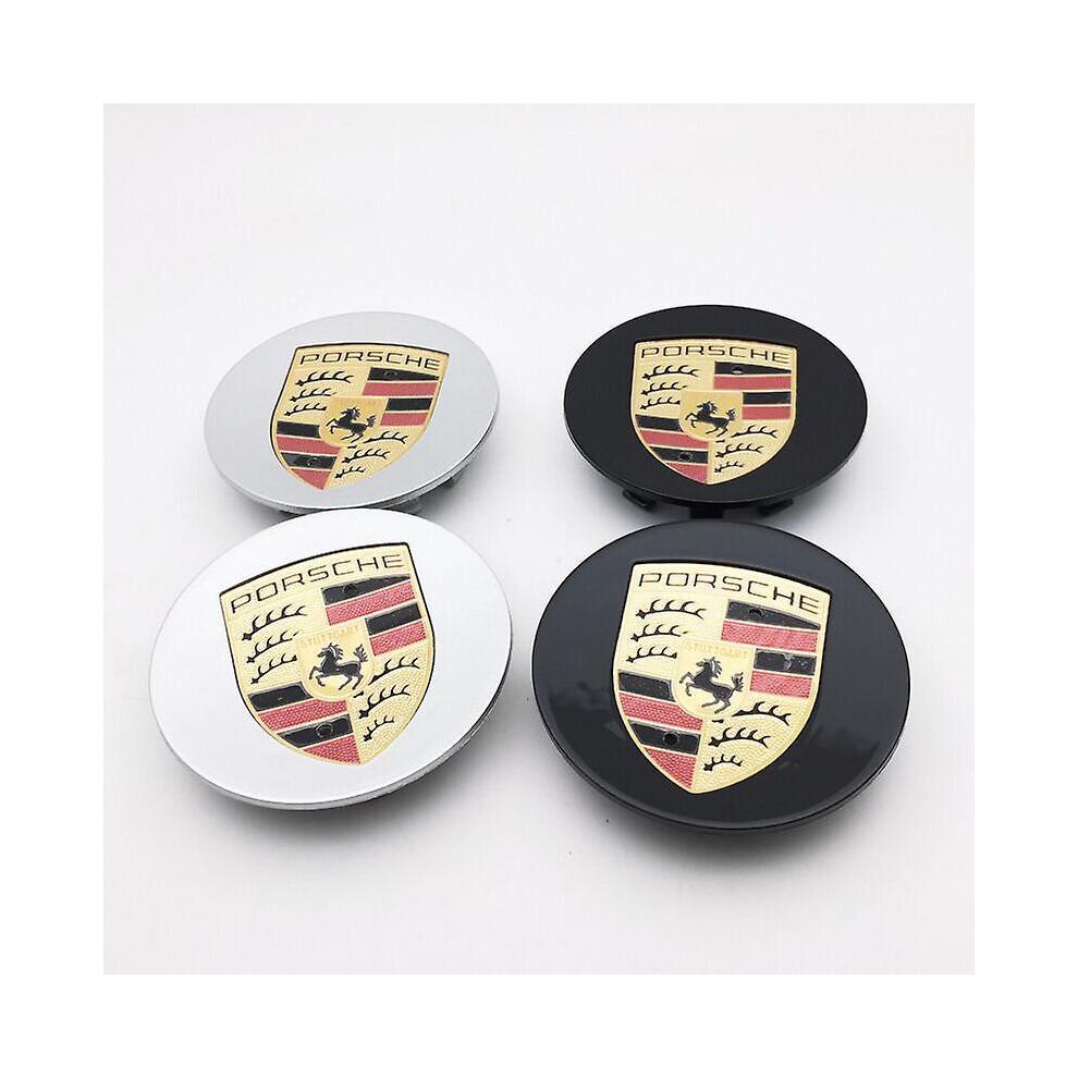 75MM 4-pack Porsche Silver Center Cap (Single)