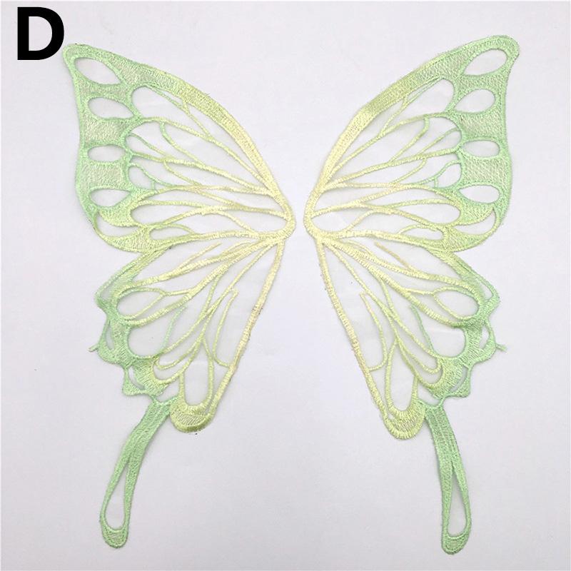 

1 пара пришитых тканевых крыльев, нашивок с вышивкой, аппликаций, кружевных тканевых наклеек в виде бабочек, ремесла, свадьбы D