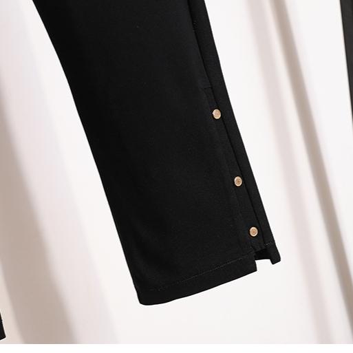 DIMANAF 2025 Plus Size Spring Women Pants Loose Casual Style Female Elastic Trousers Pants Black