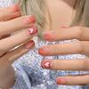 Raspberry Gradual Change Love Temperament Sweet Fake Nail Patch Removable Manicure Piece 24 Pieces