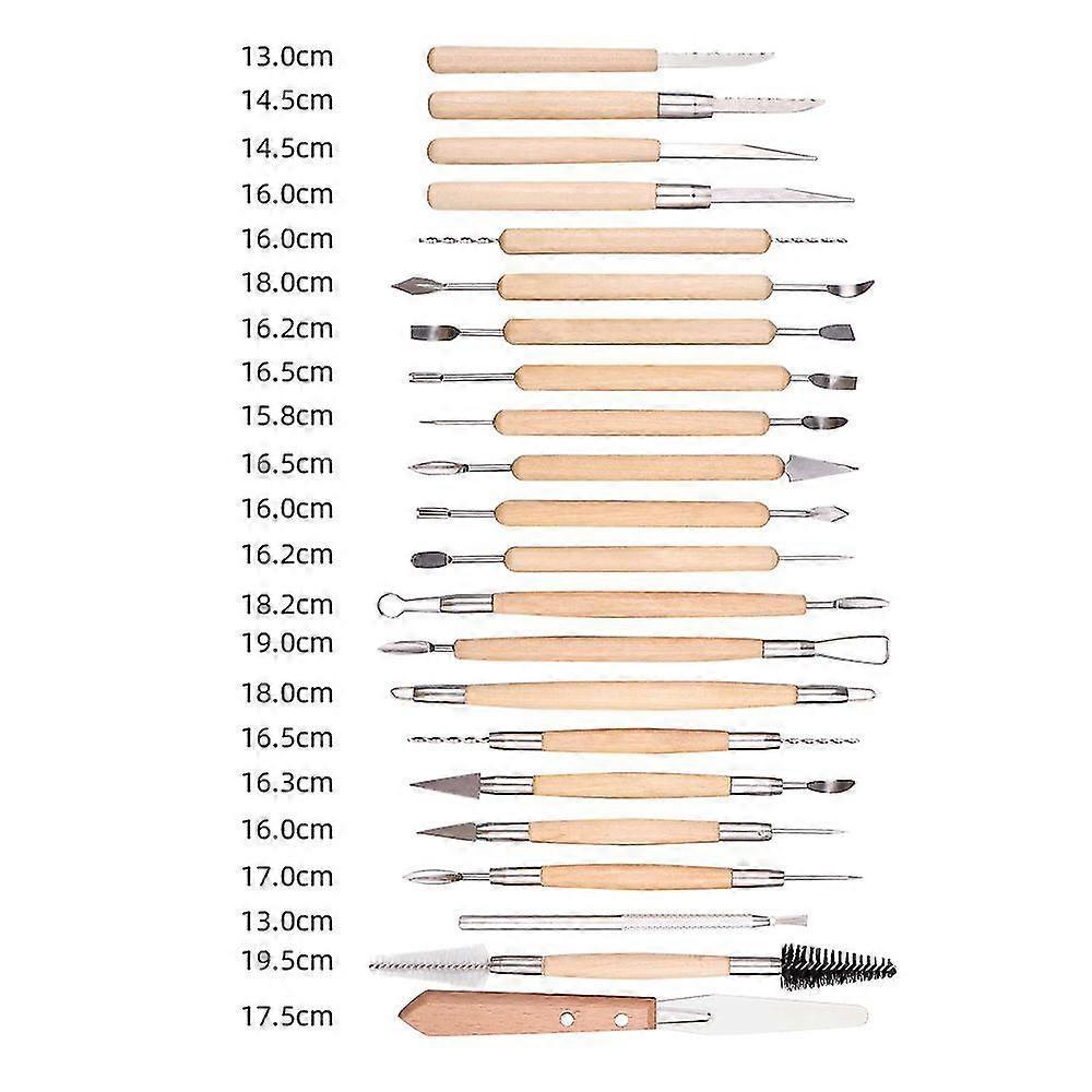 22pcs Clay Sculpting Tools Kit Clay Modelling Tools Wooden Polymer Clay Tools Rubber Pottery Tools