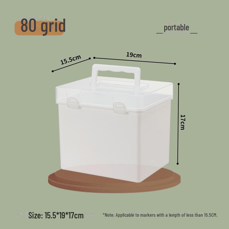 

Портативный контейнер для хранения маркеров на 80 цветов с прозрачным основанием