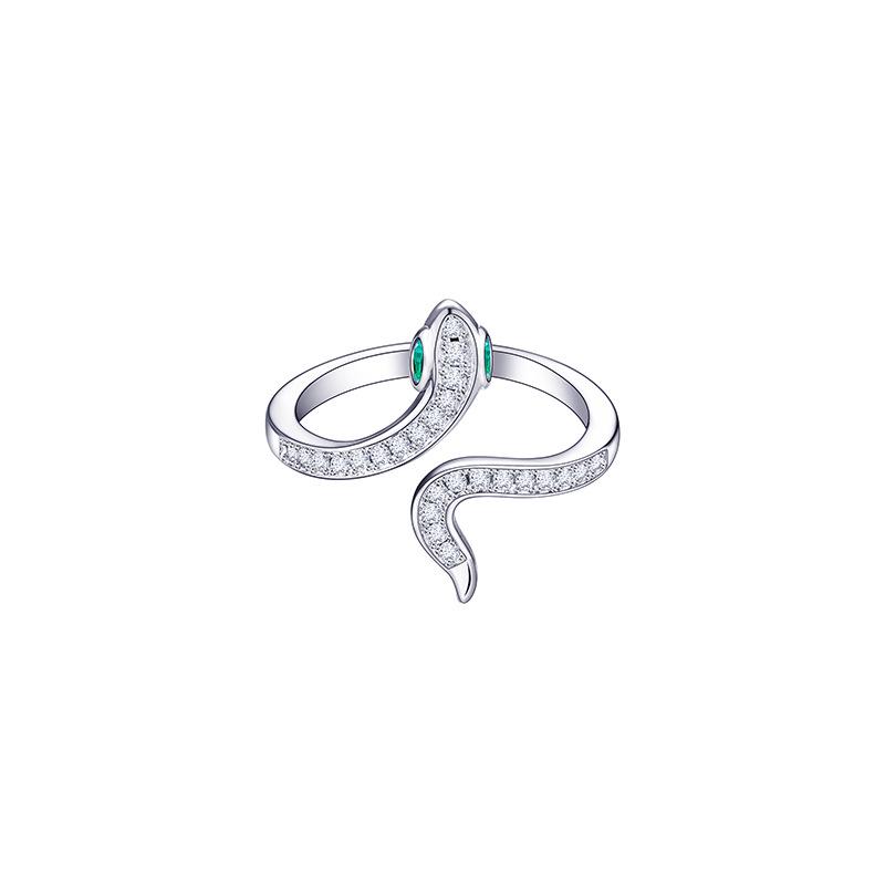 Inel Șarpe Zircon Verde - Ajustabil, Elegant & Design Șarpe Unic pentru Femei