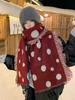 Retro Dot Print Fashion Winter Women Knitted Scarf Headscarf Casual Preppy Tassel Scarve Lady Mujer Thick Wrap Shawl Korean New