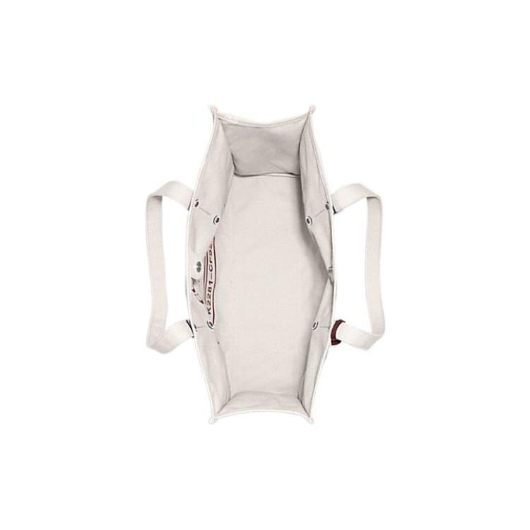 New COACH Recycled Canvas With Recycled Leather Canvas Bag, One Shoulder Handbag Large Women's White CF926-LHCAH