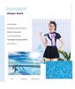 2026 Women's One-Piece Skirted Swimsuit, Short Sleeve, Plain Patchwork Design, Customizable.