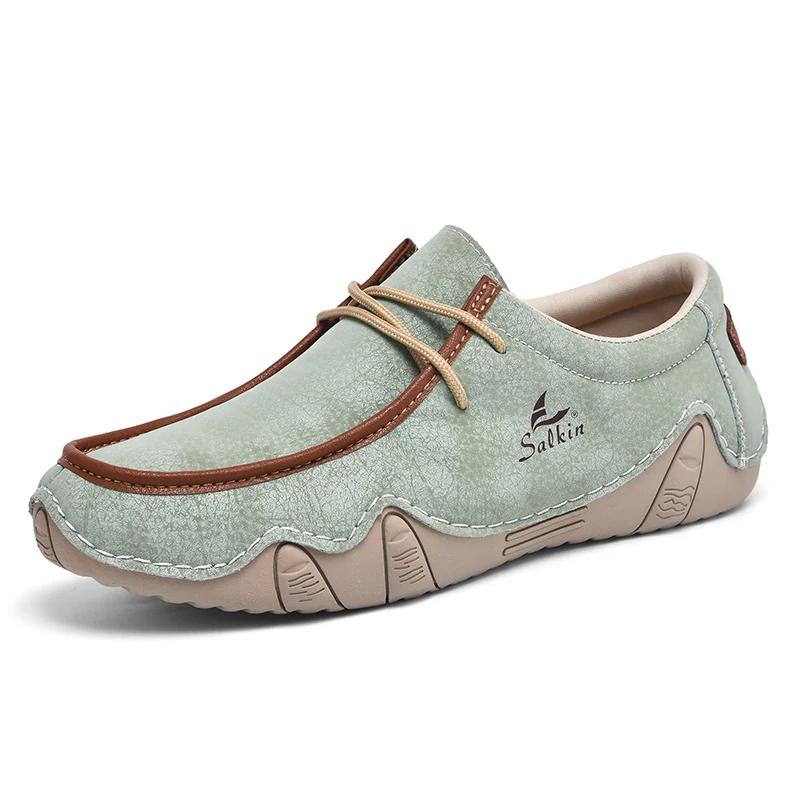 Fashion New Trend Non-Slip Male Loafers Comfortable Ultralight Men's Hiking Shoes Casual Leather Treking Footwear Leisure Walk Sneakers