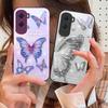 Gradient Colored Butterfly For Honor 200 90 8X 9X Pro Lite P50 P40 Nova 10 11i P60 Magic4 6 Mate 20 50 Tempered Glass Phone Case