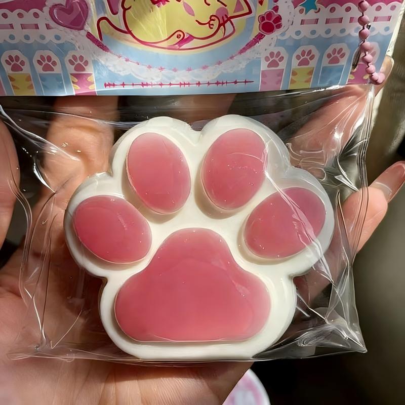 Cute Cat Paw Squishy Colourful Squeeze Stress Toy Anxiety Relief Fidget Decompression Toys Super Soft Slow Rebound Birthday Gift