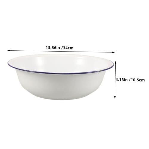 ULTECHNOVO Emajlefotbad, Vintage Emajlebasseng, Emajleskål, Emajlevaskebasseng, Emajlevaskestativ, Hvit