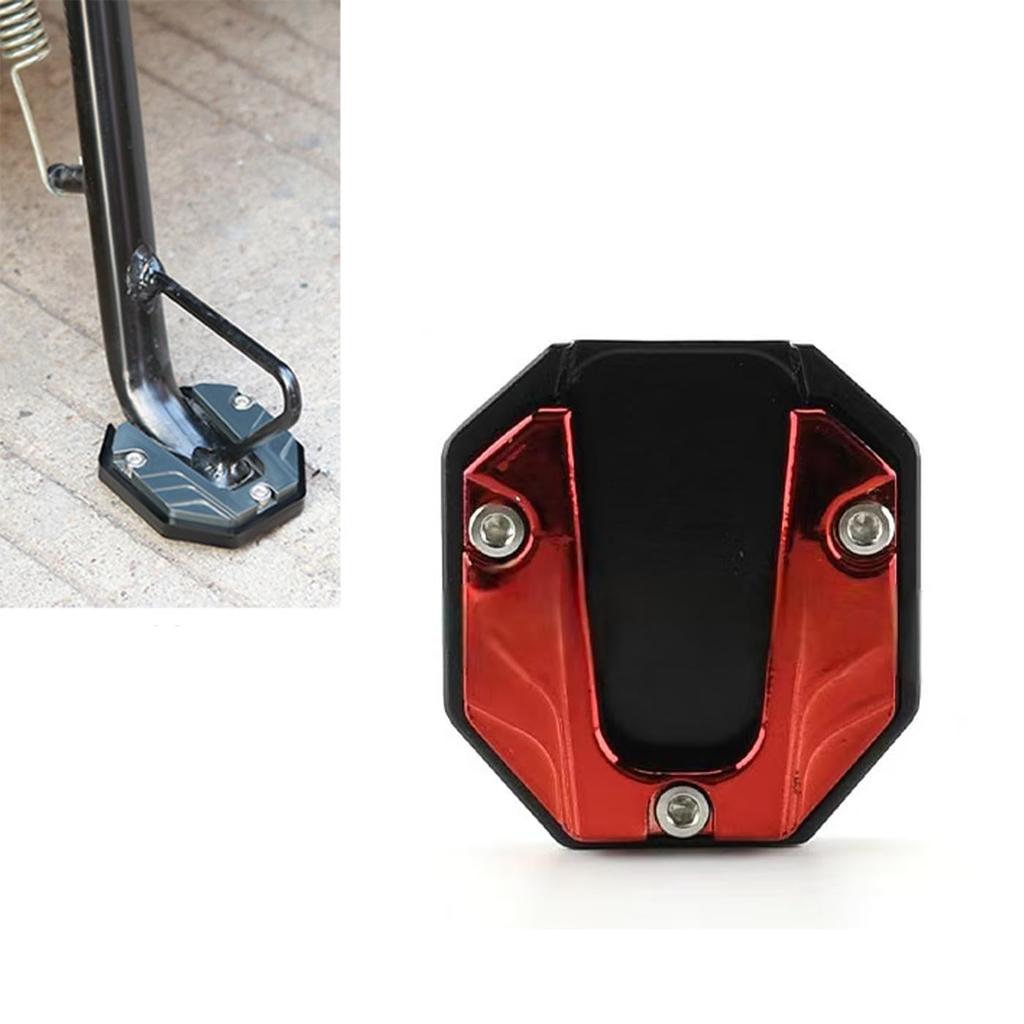 FineGood Motorcycle Alloy Side Stand Plate, Universal Extension Bracket for Kickstands, Amplifiers, and Yamaha Honda (Red)