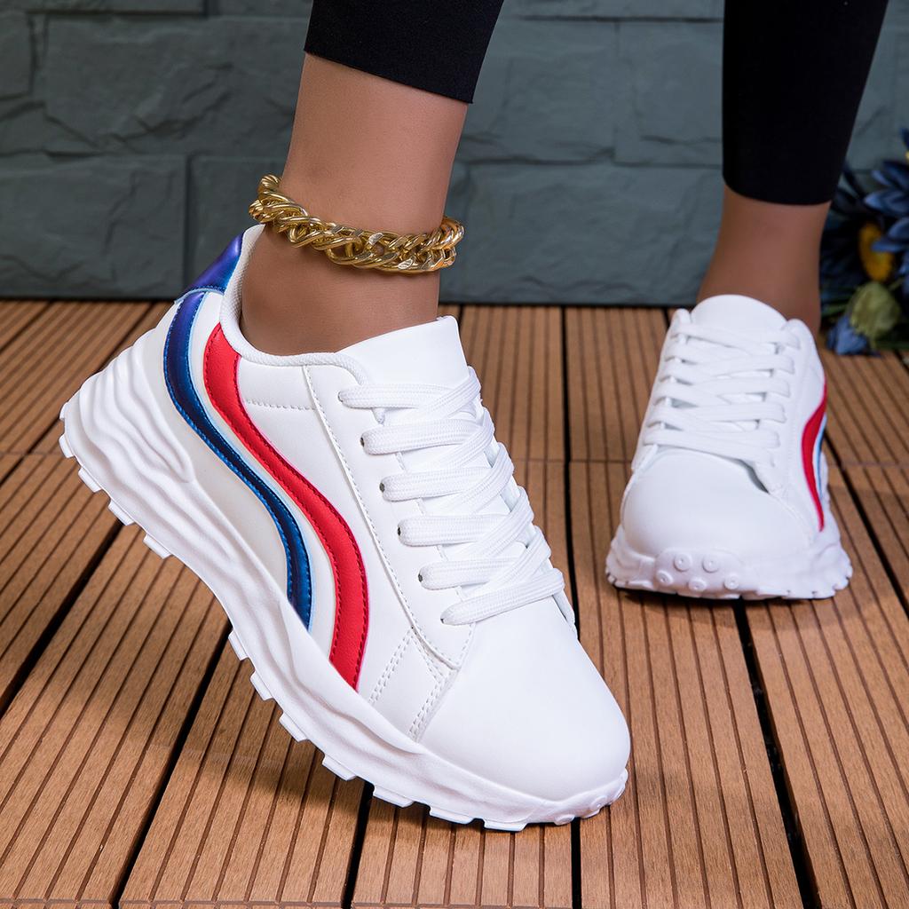 TUINANLE Sneakers Women Punk Board Shoes Breathable Flat White Shoes