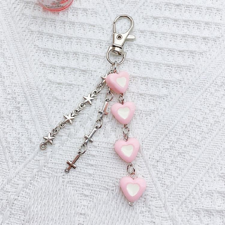 Eye Catching Phone Lanyard Heart Cross Star Chain Pendant Keychain Accessory