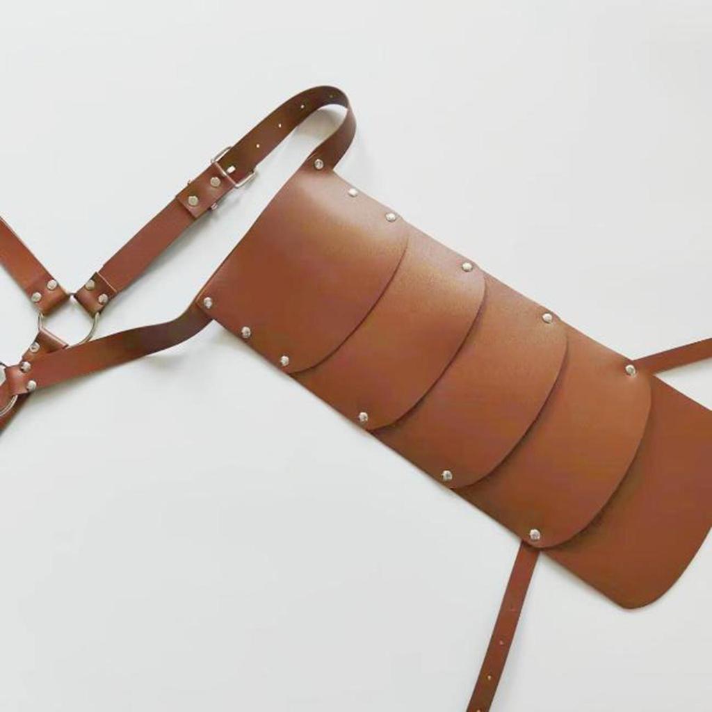 Gothic Steampunk Shoulder Armors Medieval Pauldron Chest Harness PU Outfit Shrug Belt