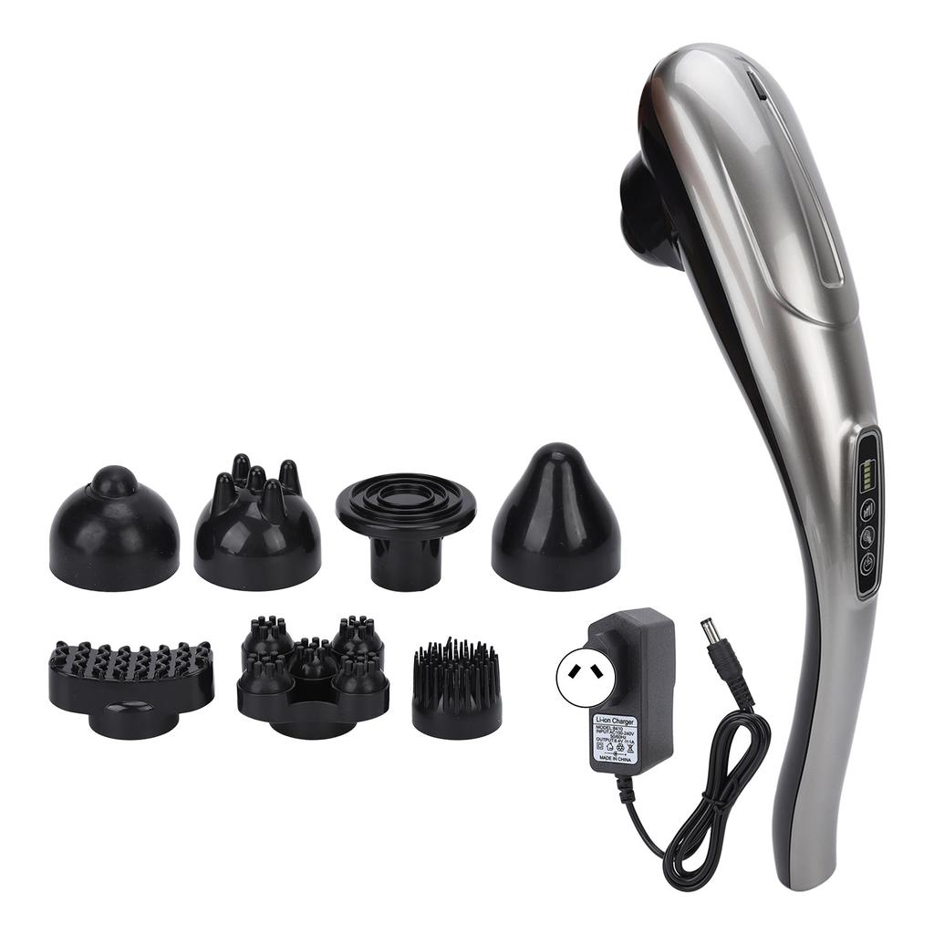 Handheld Body Massager 10 Strength Gears 8 Heads High Frequency Vibration Deep Tissue Massage