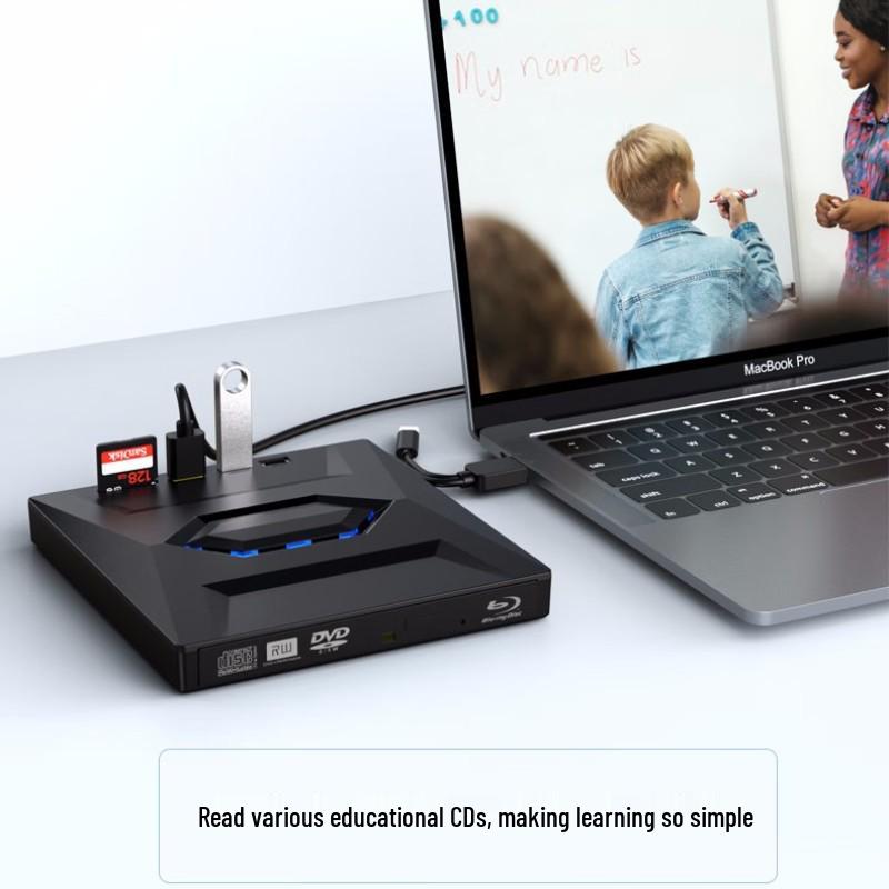 USB/TYPE 4-in-1 4K Blu-ray Combo Player and External Optical Drive