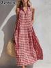Abito Estivo da Donna a Righe, Maniche Corte, Largo e Comodo, Nuovo Stile