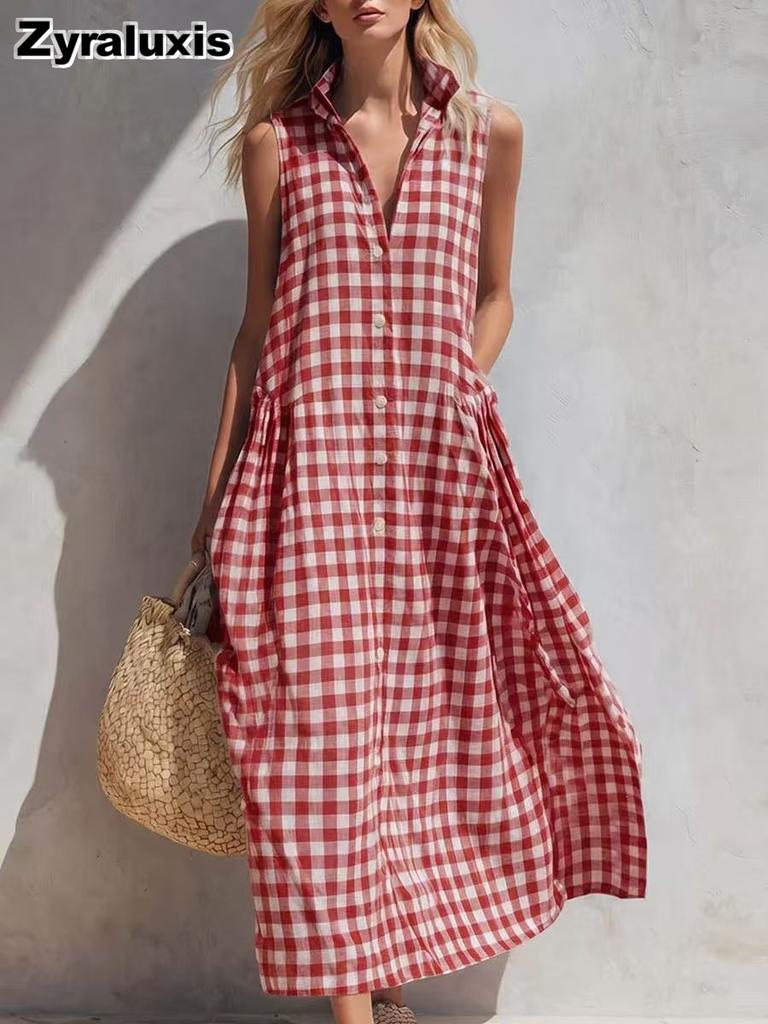 Abito Estivo da Donna a Righe, Maniche Corte, Largo e Comodo, Nuovo Stile