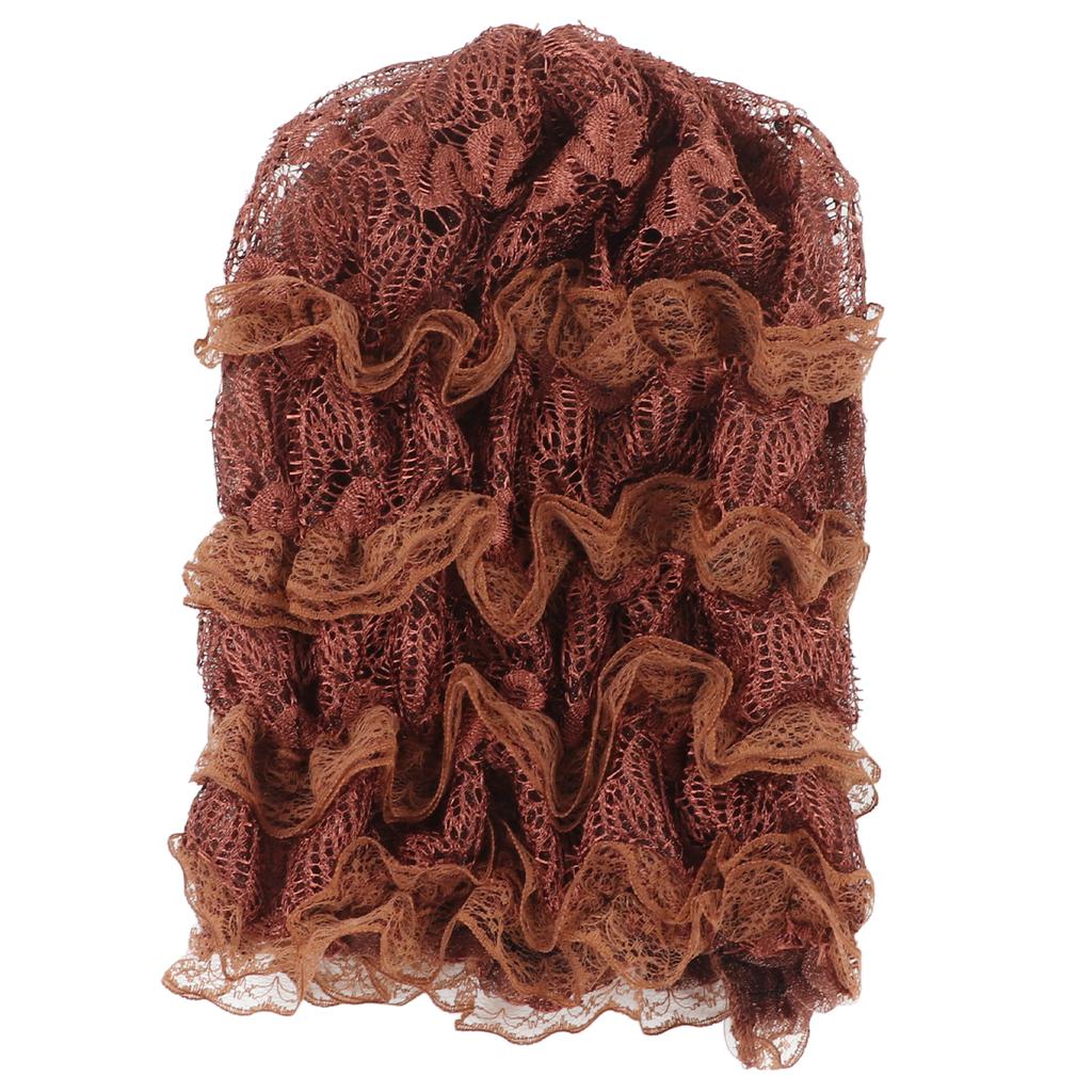 Muslim Turban Hat Elastic Mesh Comfortable Breathable Beautiful Pleated Design Retro Muslim Hat