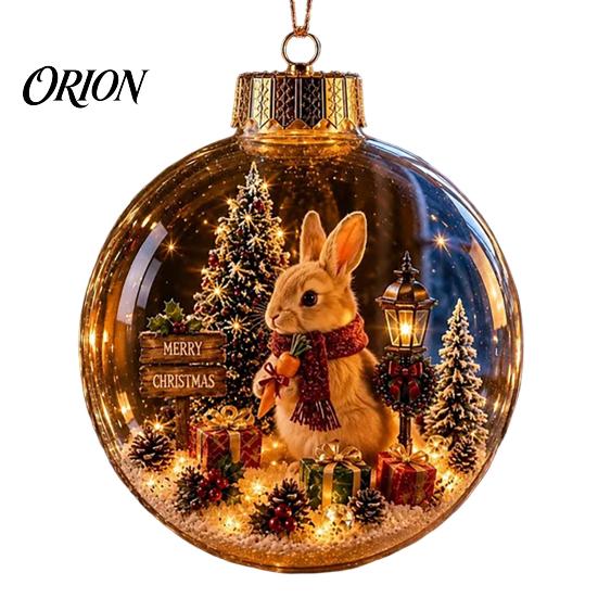 Decorative Ornaments for Home Glowing Christmas Story Ornament, Mini Holiday Scene In Ball, Light Up Tree Clear Plastic Ball Xmas Hanging Decoration