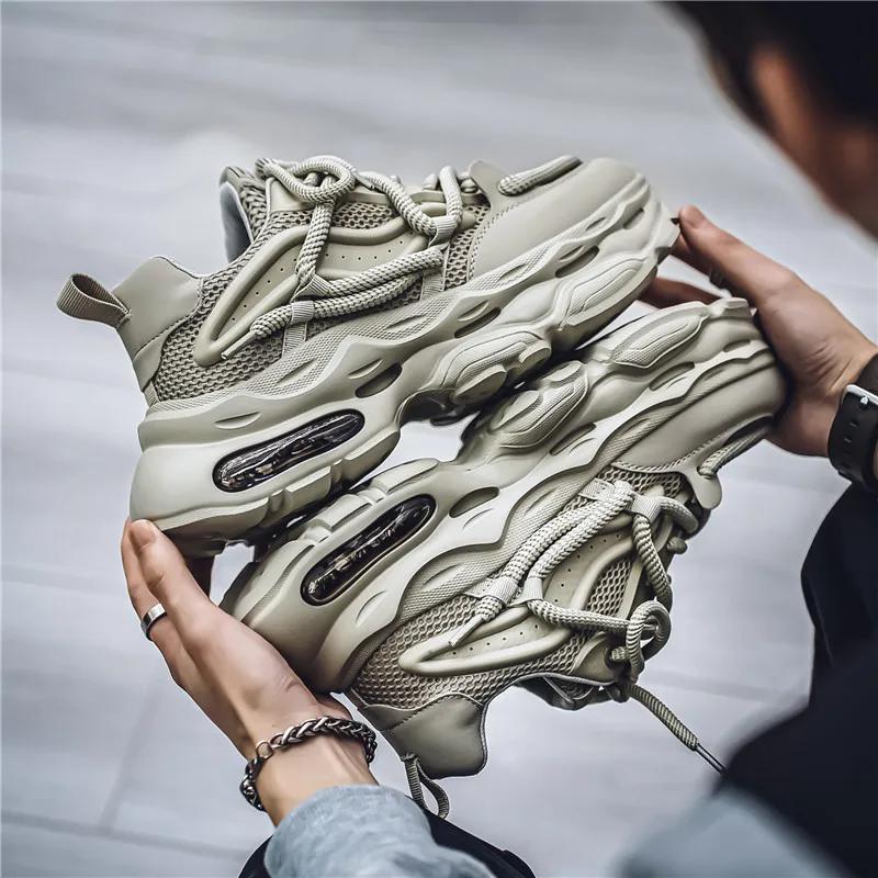 Casual Man Shoes Non-slip Shoe for Men Outdoor Solid Colour Zapatillas De Hombre Mens Tennis Chunky Sneakers Thick Soled