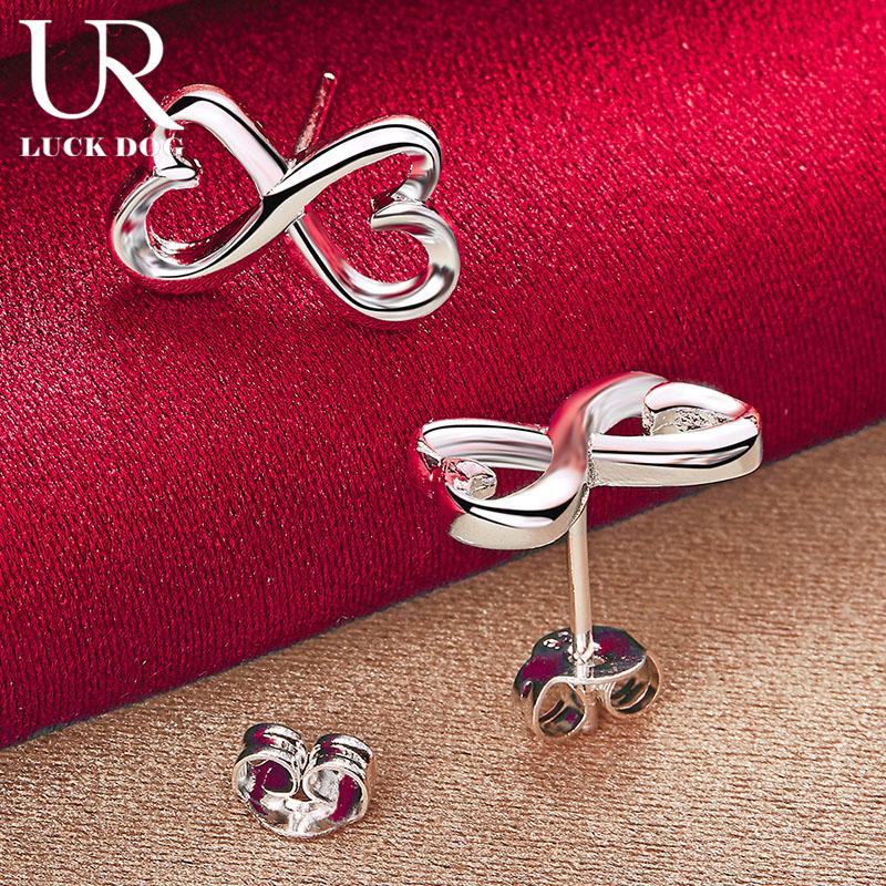 925 Sterling Silber Herzförmige Piercing Ohrringe Modischer Hochzeitsschmuck