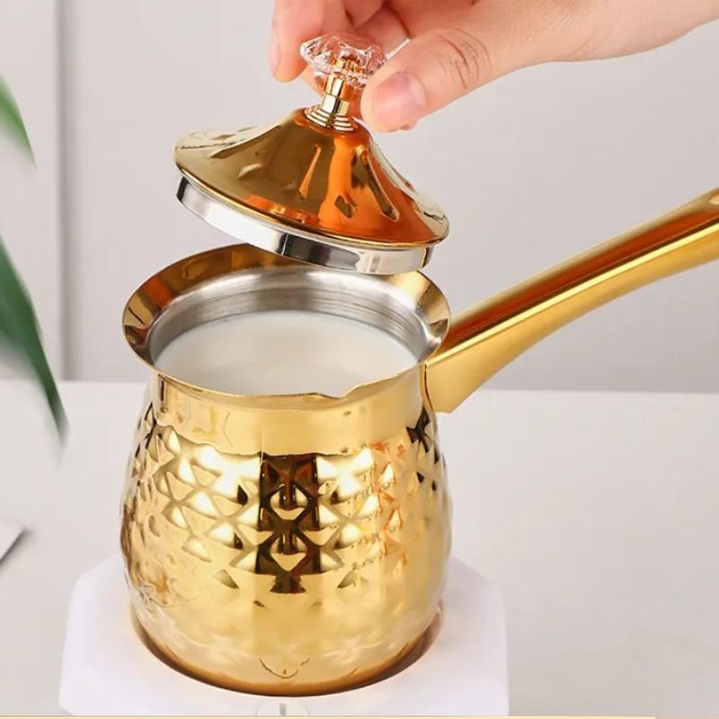 Stainless Steel Milk Pot 200 400 600ML Multifunction Small Fryer Flat Bottom Design For Coffee Milk Heating Kitchen Tool