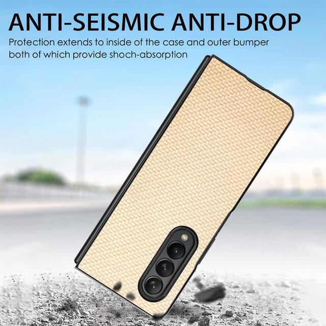 Modische, luxuriöse Klappschutzhülle für Samsung Galaxy Z Fold 4 5g Fold4 Fold3 Fold2 Fold 3 2 Zfold4 Kohlefaserhüllen