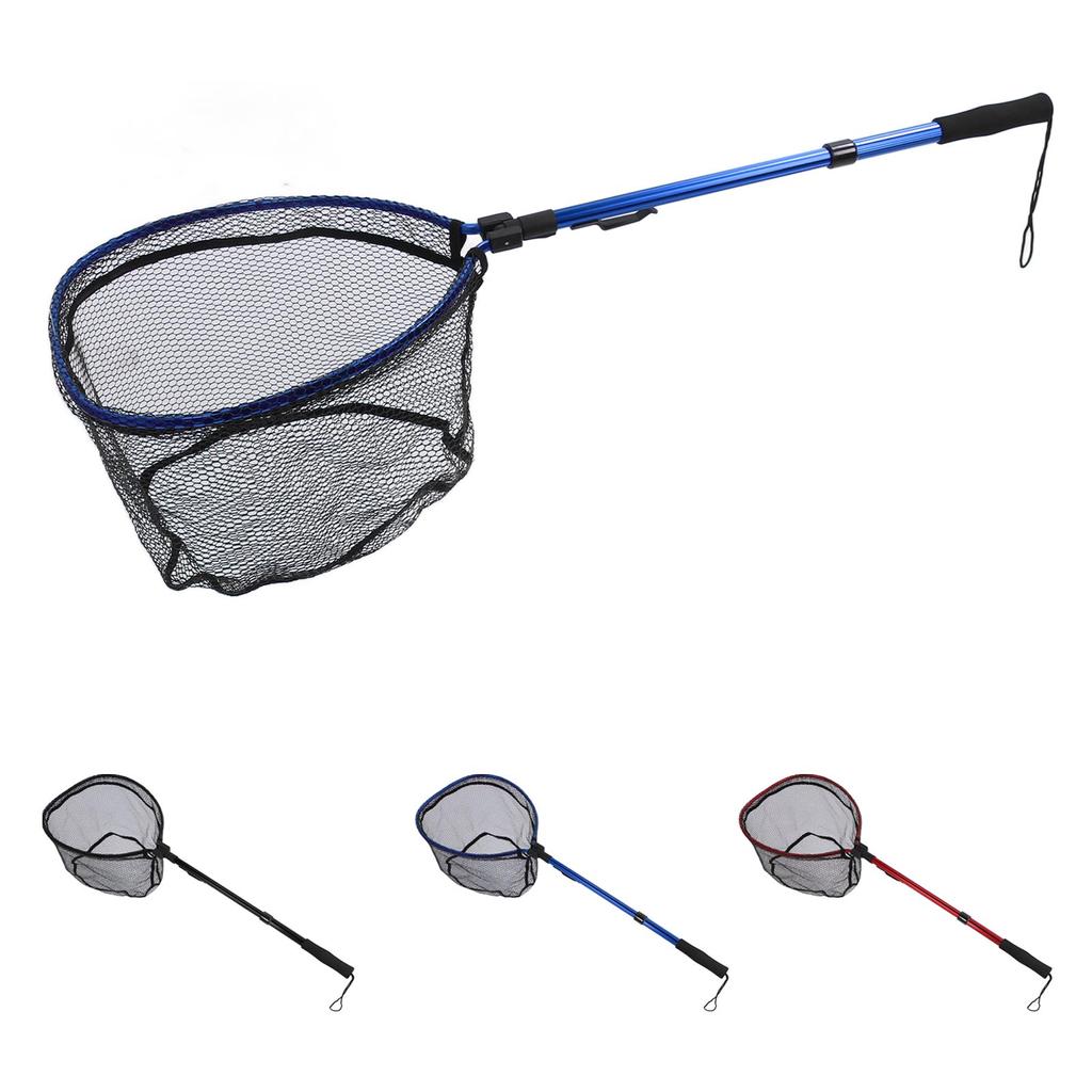 Floating Fishing Net Aluminum Alloy Rubber Foldable Extendable Portable Fish Landing Net for Easy Tr