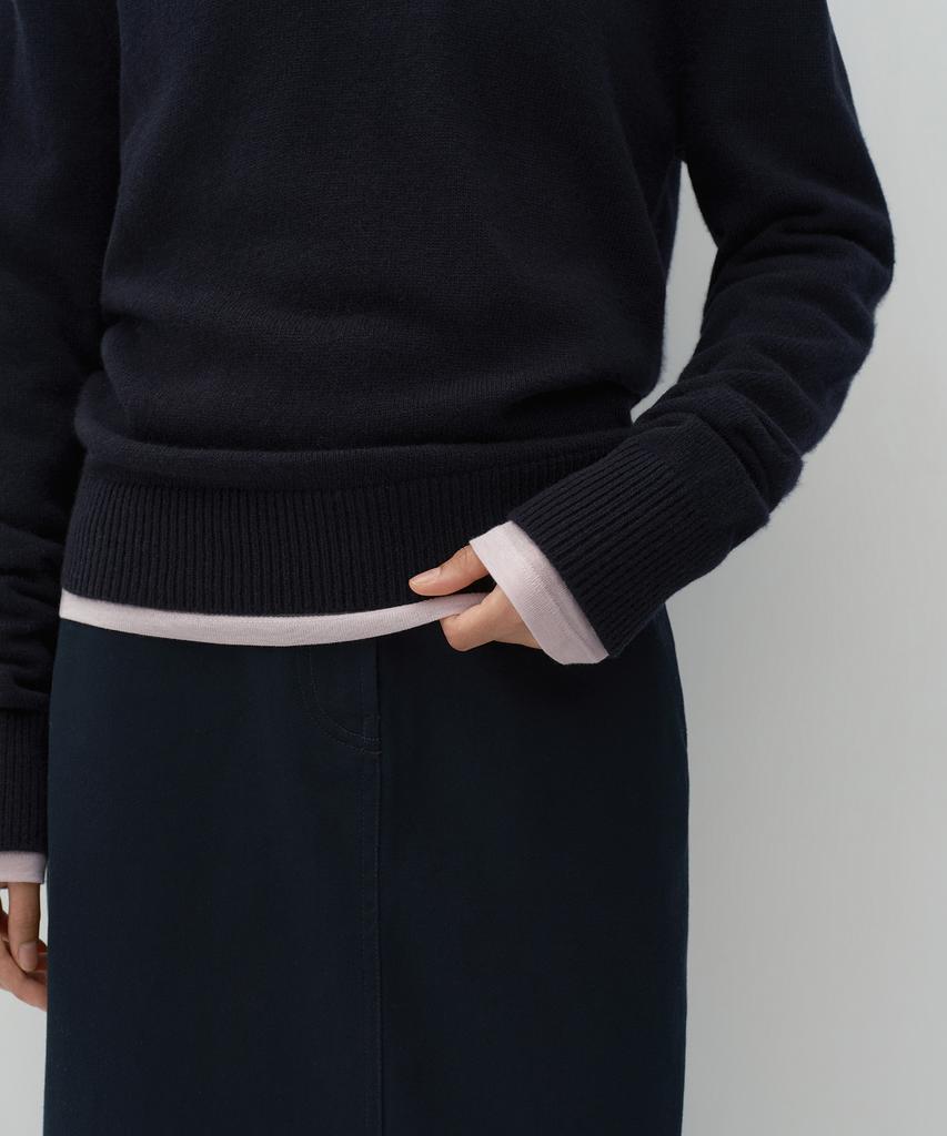 MUSINSA STANDARD WOMAN [Victoria Wool] Women'S Collared Knit [Navy]