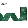 Fabric Ribbon for Party Decor Christmas Ribbon, Glitter Star & Tree Decorative Red Handmade Floral Arrangement Green Holiday Gift Wrapping,