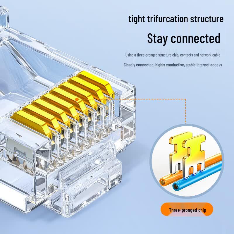 Cat6 RJ45 Gold-Plated Ethernet Cable Connector