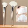 1Pc DIY Face Mask Fan Brush Transparent Handle Facial Soft Applicator Foaming Brush for Clay Masks Body Lotion for Beauty Salon
