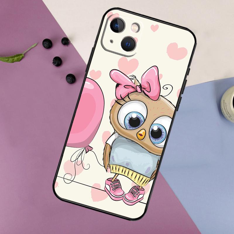 Cute Cartoon Owl Soft Phone Case For iPhone 16 15 14 13 12 11 Pro MAX XS X XR 7 8 Plus 13 12 Mini Back Cover