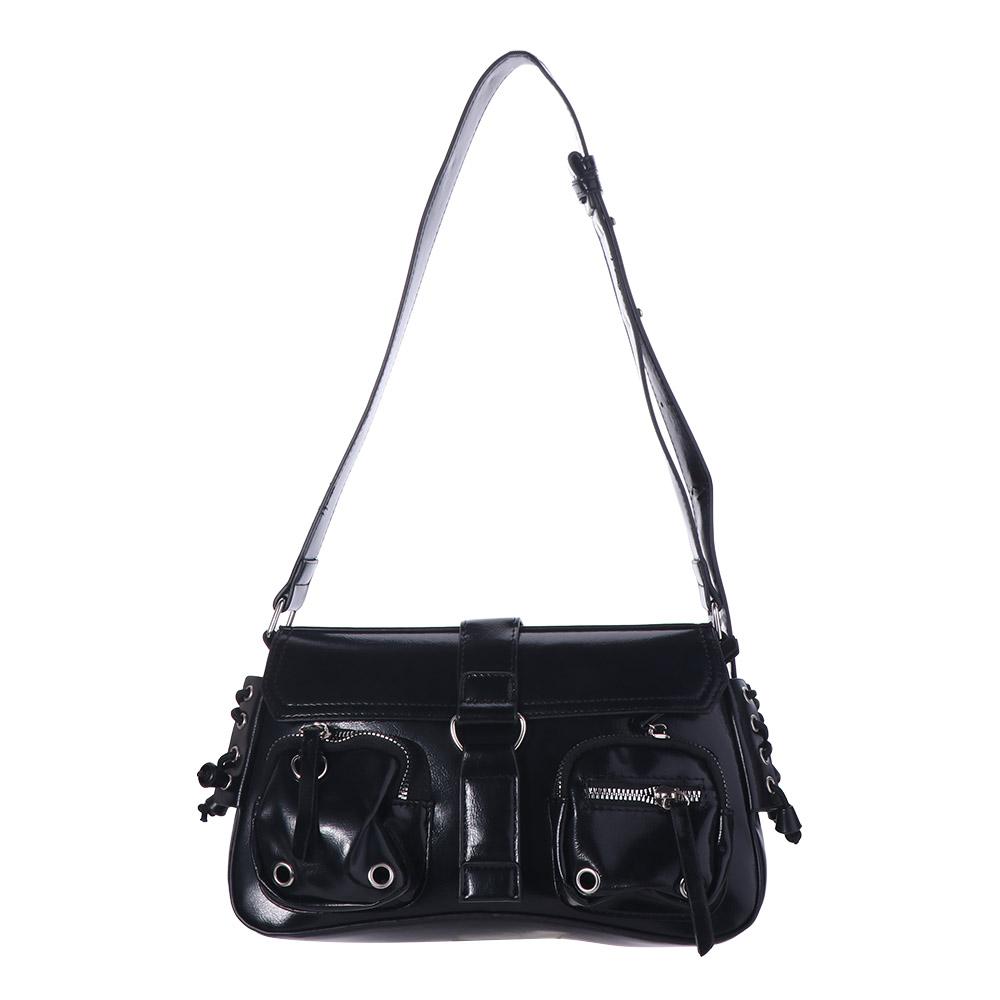 Elegant Y2K PU Crossbody Bag Harajuku Pocket Leather Handbag Gothic Wallet Underarm Shoulder Bag Outdoor