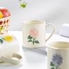 Japanese-Style Handmade Three-Dimensional Color Hydrangea High-Value Literary Relief Ceramic Breakfast Cup Drinking Cup