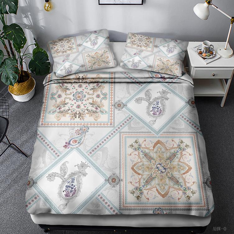 

Сборное геометрическое постельное белье из трех предметов, комплект для 3D цифрового одеяла 135 * 200 (two-piece set) 90g