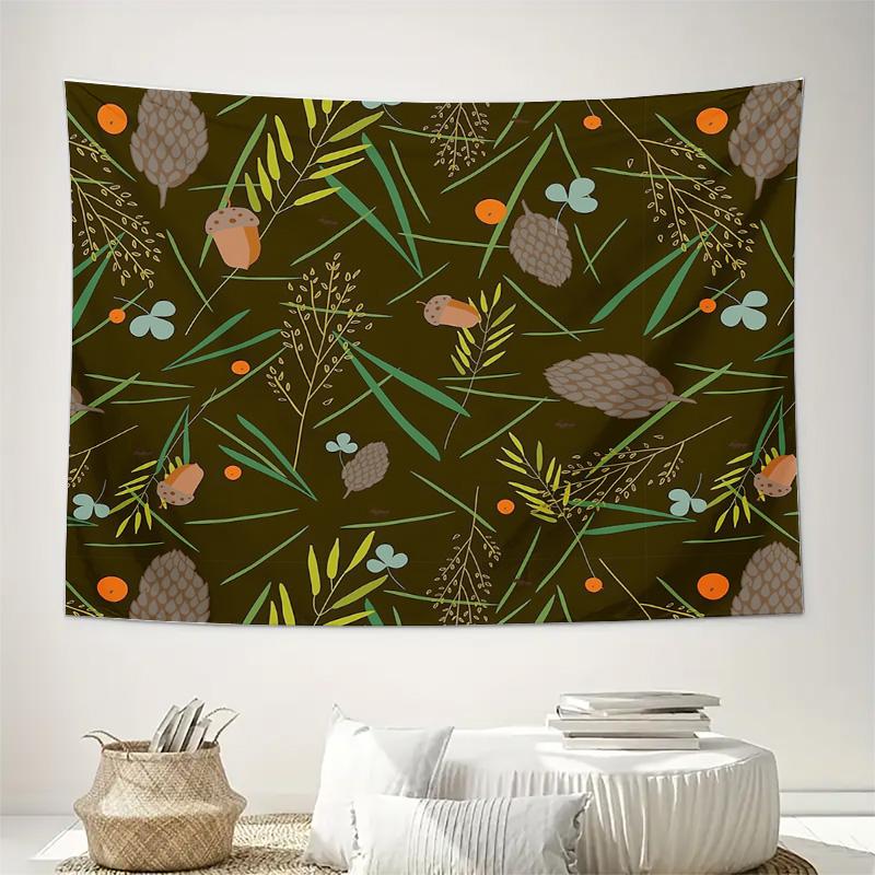 Boho Tapestry Wall Hanging Nature Aesthetic Room Decor Forest Landscape Wall Art Dorm Room Backdrop Tribal Pattern Textile Cotta