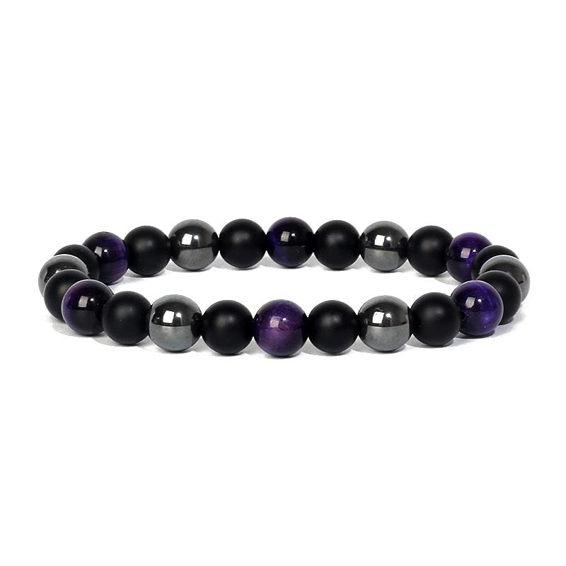 Facted Obsidian Hematite Tiger Eye Bracelets for Magnetic Health Protection Soul Jewelry Nature Stone Beads Bracelet Men Pulsera