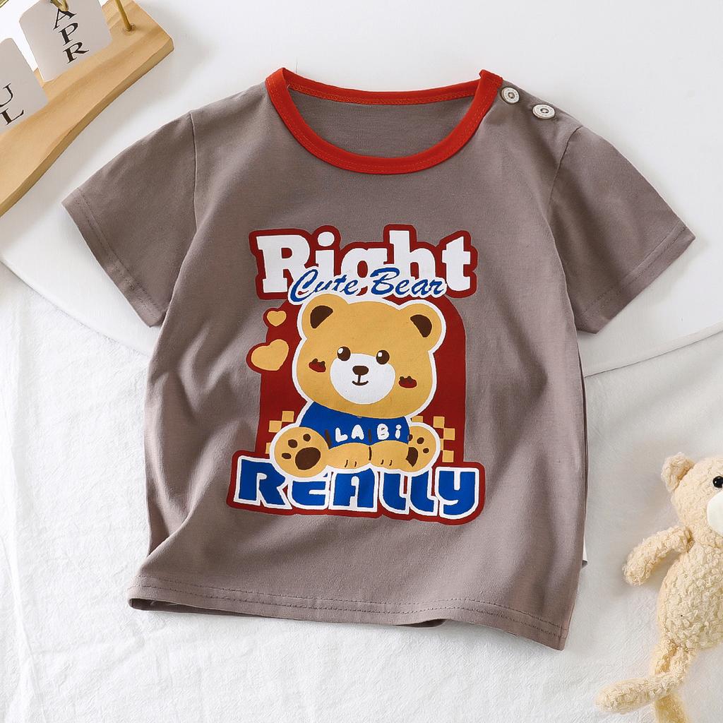 Nuova T-shirt Casual per Bambini Stampa Cartone Animato Carina T-shirt Manica Corta Top Confortevoli Con Pantaloncini Abbigliamento Estivo per Bambini Piccoli